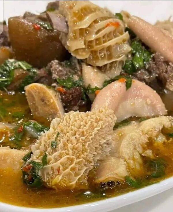 Fufu and Okro Soup with Beef