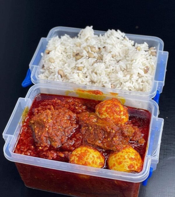 Rice And Stew With Goat Meat